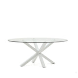 Ovaler Tisch Argo aus Glas und Stahlbeinen mit weißem Finish Ø 200 x 100 cm von Kave Home – Bild 4