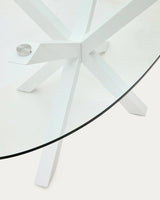 Ovaler Tisch Argo aus Glas und Stahlbeinen mit weißem Finish Ø 200 x 100 cm von Kave Home – Bild 6
