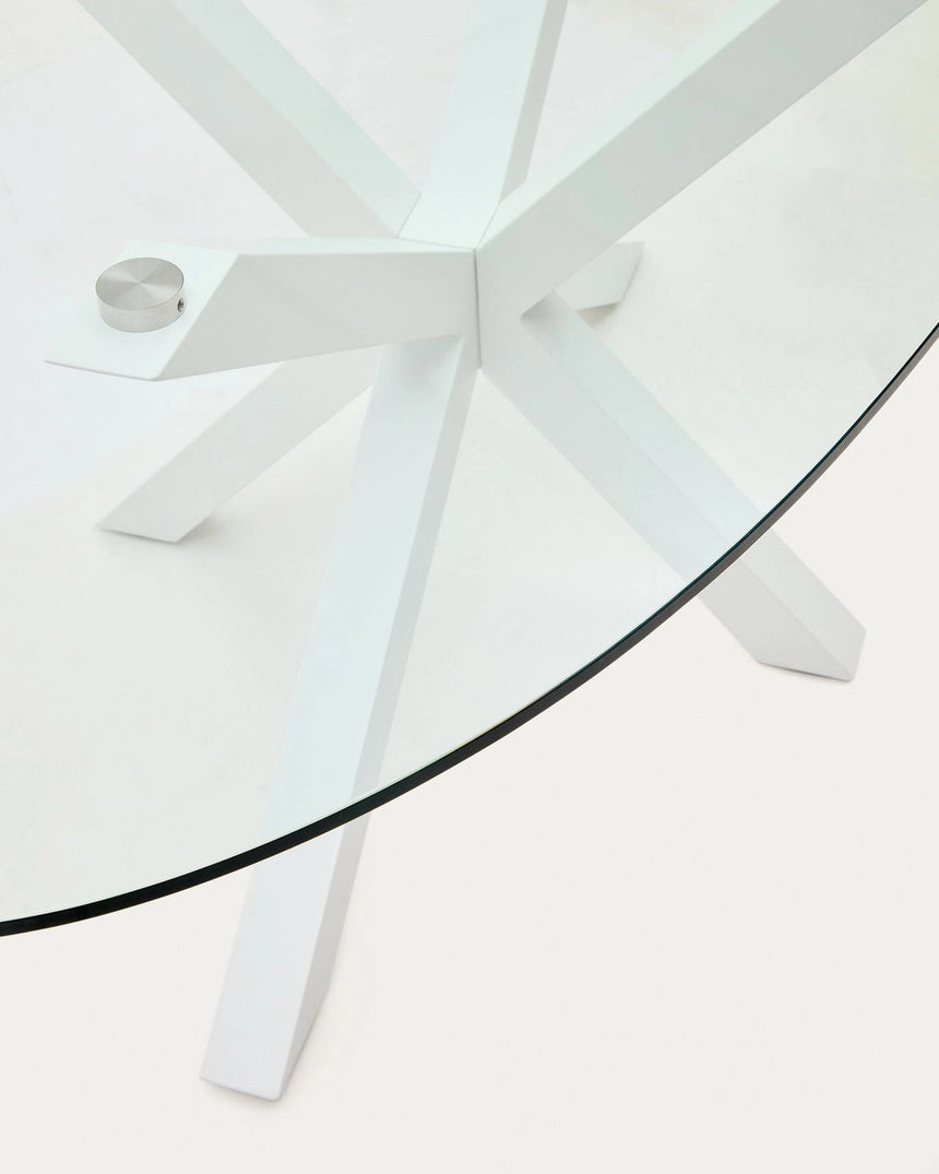 Ovaler Tisch Argo aus Glas und Stahlbeinen mit weißem Finish Ø 200 x 100 cm von Kave Home – Bild 6
