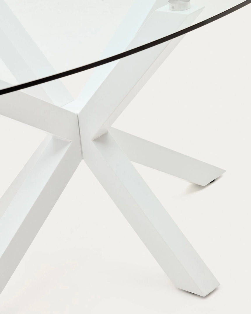 Ovaler Tisch Argo aus Glas und Stahlbeinen mit weißem Finish Ø 200 x 100 cm von Kave Home – Bild 7