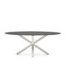 Ovaler Tisch Argo aus mattschwarzem Glas und Stahlbeinen mit weißem Finish Ø 200 x 100 cm von Kave Home – Bild 1