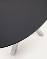 Ovaler Tisch Argo aus mattschwarzem Glas und Stahlbeinen mit weißem Finish Ø 200 x 100 cm von Kave Home – Bild 6
