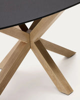 Ovaler Tisch Argo aus schwarzem Milchglas und Stahlbeinen in Holzoptik Ø 200 x 100 cm von Kave Home – Bild 6