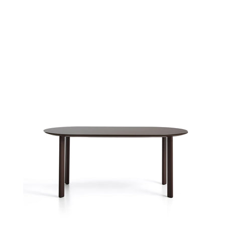 Ovaler Tisch Erice aus Aluminium und gehärtetem Glas in Braun 180 x 90 cm von Kave Home – Bild 1