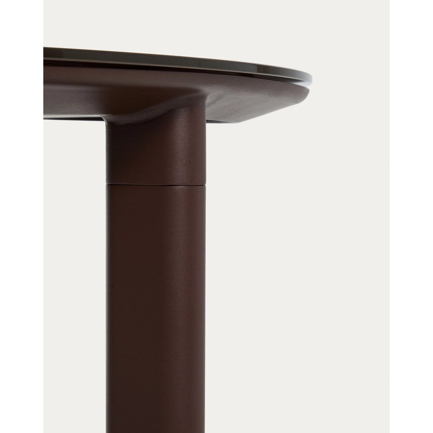 Ovaler Tisch Erice aus Aluminium und gehärtetem Glas in Braun 180 x 90 cm von Kave Home – Bild 6