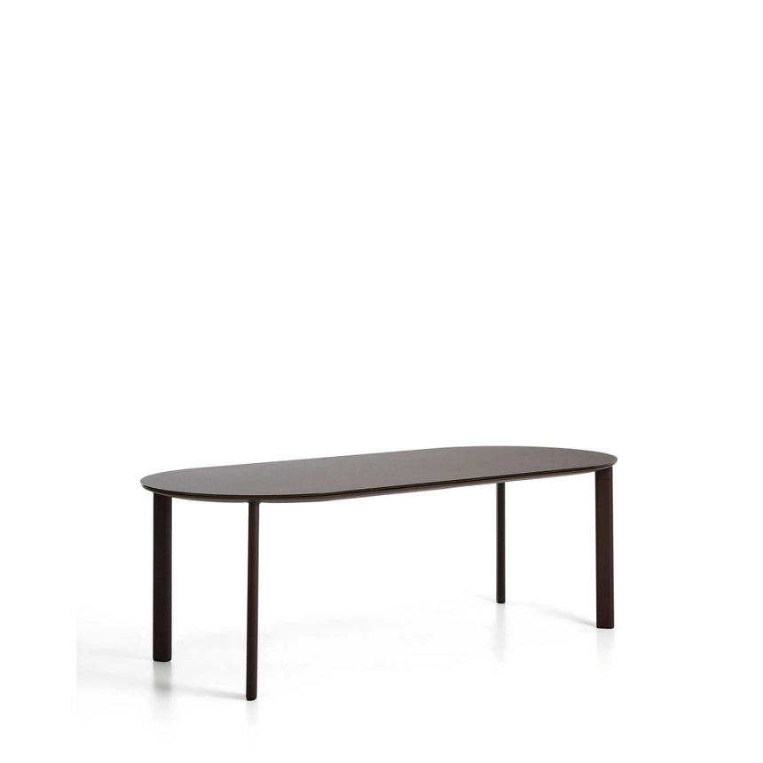 Ovaler Tisch Erice aus Aluminium und gehärtetem Glas in Braun 230 x 100 cm von Kave Home – Bild 3