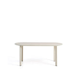 Ovaler Tisch Erice aus Aluminium und gehärtetem Glas in Ecru 180 x 90 cm von Kave Home – Bild 1