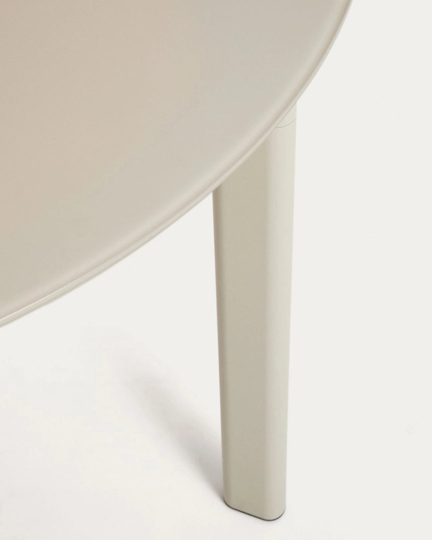 Ovaler Tisch Erice aus Aluminium und gehärtetem Glas in Ecru 180 x 90 cm von Kave Home – Bild 4