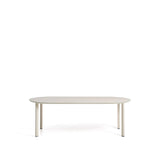 Ovaler Tisch Erice aus Aluminium und gehärtetem Glas in Ecru 230 x 100 cm von Kave Home – Bild 1