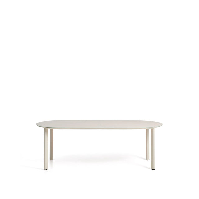 Ovaler Tisch Erice aus Aluminium und gehärtetem Glas in Ecru 230 x 100 cm von Kave Home – Bild 1
