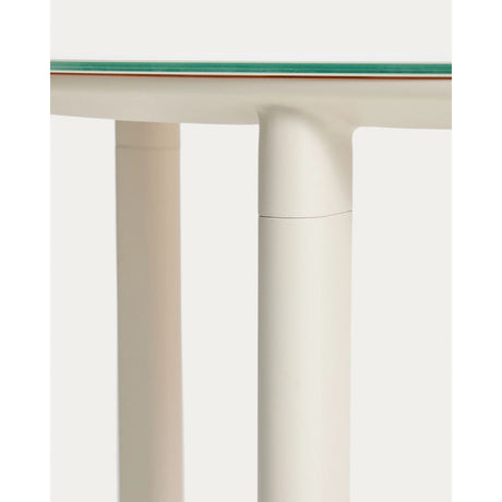 Ovaler Tisch Erice aus Aluminium und gehärtetem Glas in Ecru 230 x 100 cm von Kave Home – Bild 11