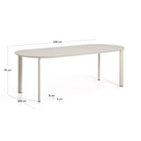 Ovaler Tisch Erice aus Aluminium und gehärtetem Glas in Ecru 230 x 100 cm von Kave Home – Bild 6