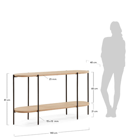 Palmia Konsole 140 x 81 cm aus massivem Mangoholz von Kave Home – Produktbild 3