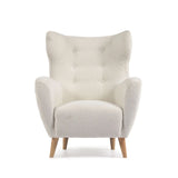 Patio Sessel mit Bouclé-Polsterung in Weiß und Beinen aus massivem Buchenholz natur FSC Mix Credit von Kave Home – Bild 7