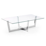 Plam Couchtisch Glas transparent und Stahlstruktur mit Chrom-Finish 120 x 70 cm von Kave Home – Bild 1