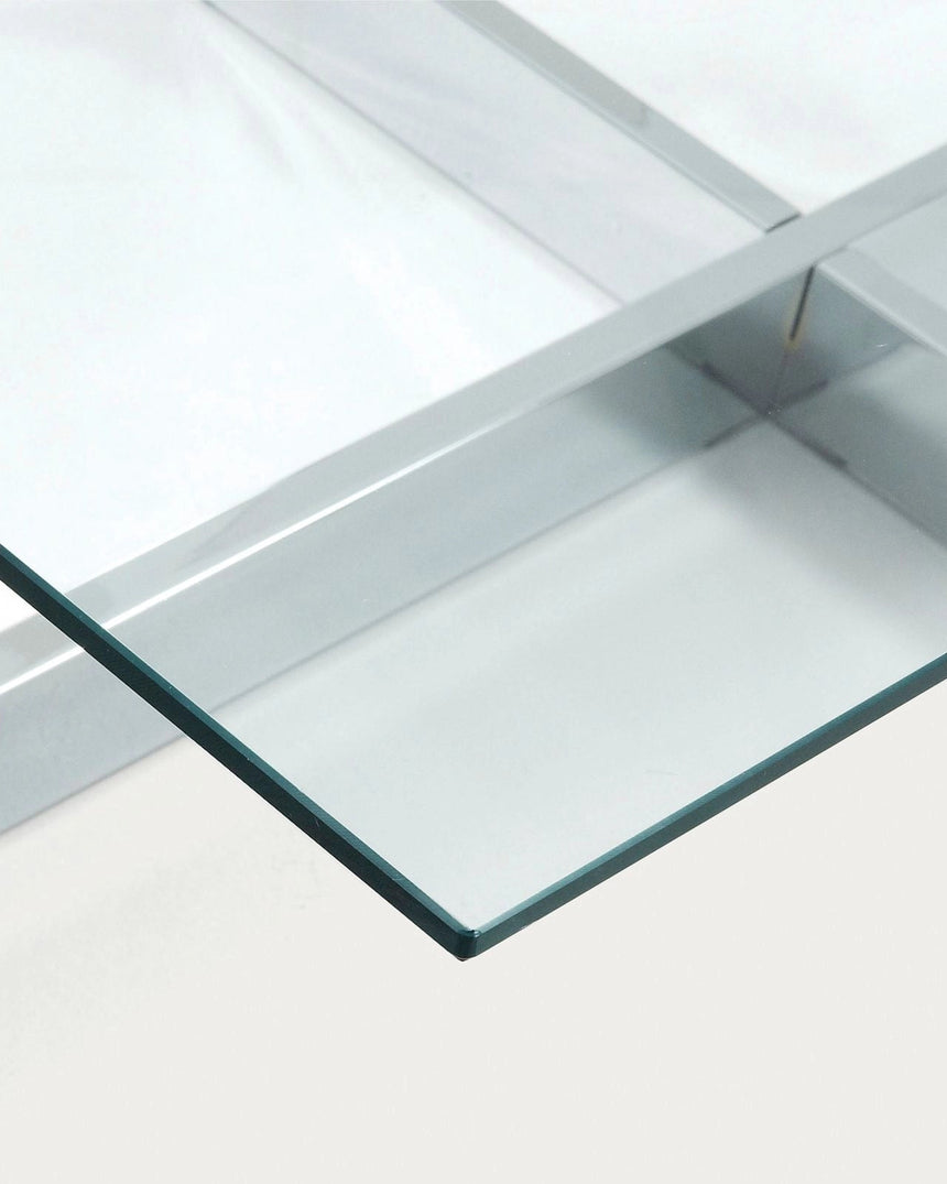Plam Couchtisch Glas transparent und Stahlstruktur mit Chrom-Finish 120 x 70 cm von Kave Home – Bild 5