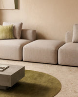 Pouf-Randmodul Blok in beiger Chenille, 90 x 104 cm, FSC Mix Credit von Kave Home – Bild 2
