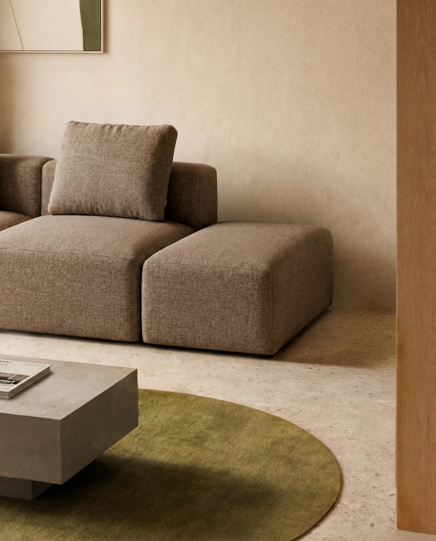Pouf-Randmodul Blok in brauner Chenille, 60 x 104 cm, FSC Mix Credit von Kave Home – Bild 2