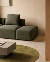 Pouf-Randmodul Blok in grüner Chenille, 60 x 104 cm, FSC Mix Credit von Kave Home – Bild 2