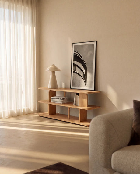 Regal Aduma aus Eichenholzfurnier mit natürlichem Farbton, FSC 100% 160 x 65 cm von Kave Home – Bild 2