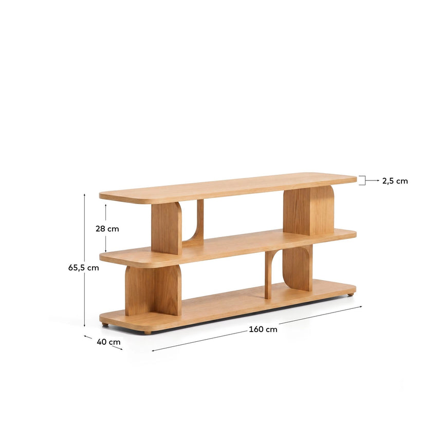 Regal Aduma aus Eichenholzfurnier mit natürlichem Farbton, FSC 100% 160 x 65 cm von Kave Home – Bild 3