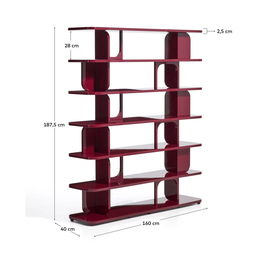 Regal Aduma aus MDF mit Granat-Lackierung mit Glanz-Finish, FSC 100% 160 x 187 cm von Kave Home – Bild 3