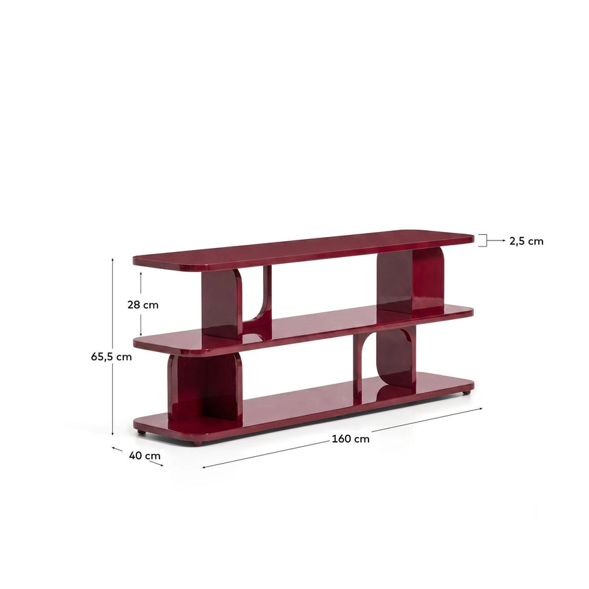 Regal Aduma aus MDF mit Granat-Lackierung mit Glanz-Finish, FSC 100% 160 x 65 cm von Kave Home – Bild 3