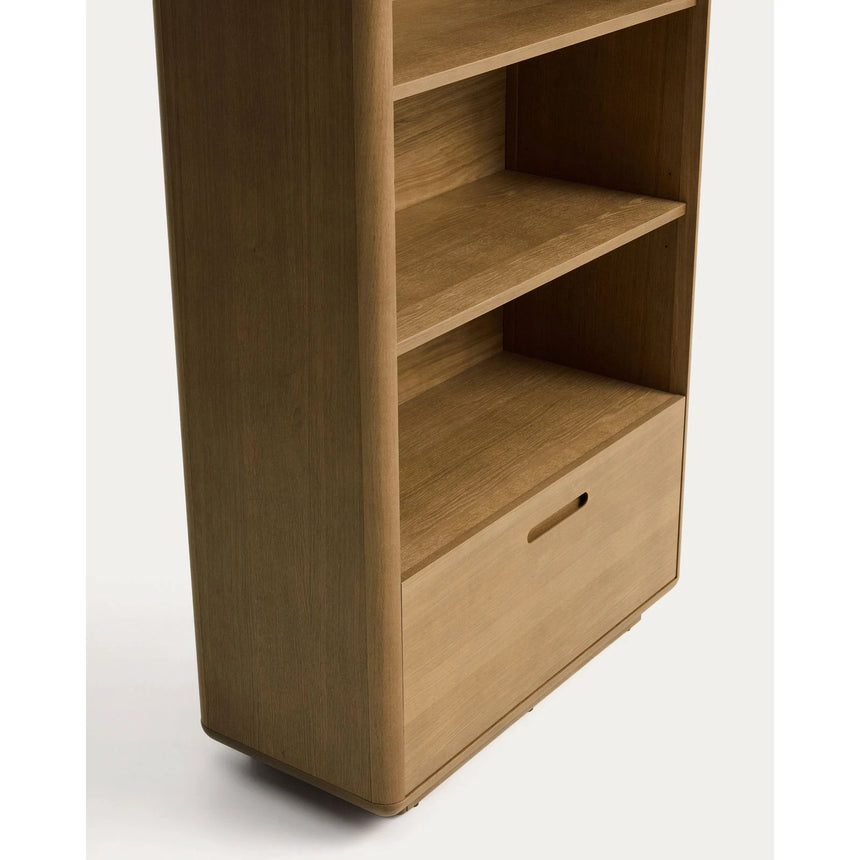 Regal Arelida aus Furnier sowie Massivholz aus Eiche mit hellbraunem Finish 90 x 185 cm von Kave Home – Bild 8