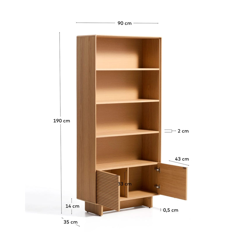 Regal Norlen in Eichenfurnier mit naturfarbenem Finish FSC Mix Credit 90 x 190 cm von Kave Home – Bild 3