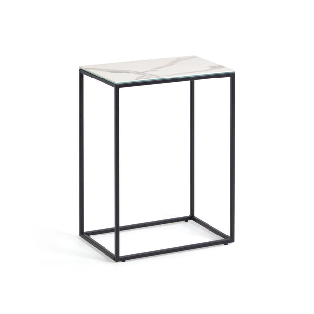 Rewena Beistelltisch Feinsteinzeugplatte Kalos Weiß Finish 45 x 30 cm von Kave Home – Bild 1