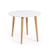 Runder Ausziehtisch Oqui MDF weiße Lackierung Beine aus massiver Buche 90 (170) x 90 cm von Kave Home – Bild 1