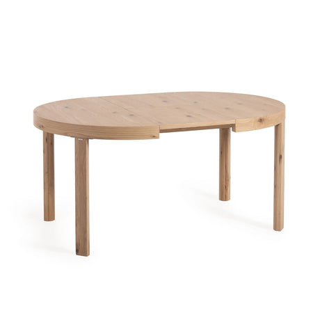 Runder Ausziehtisch aus Eichenfurnier und Beine in Massivholz Ø120(170) x 120 cm von Kave Home – Produktbild 12