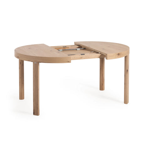 Runder Ausziehtisch aus Eichenfurnier und Beine in Massivholz Ø120(170) x 120 cm von Kave Home – Produktbild 16