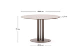 Runder Outdoor-Tisch Sedalis aus Stahl mit taupefarbener Tischplatte aus Aluminium Ø80 cm von Kave Home – Produktbild 4