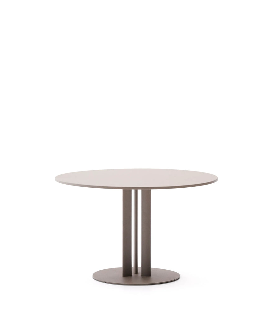 Runder Outdoor-Tisch Sedalis aus Stahl mit taupefarbener Tischplatte aus Aluminium Ø80 cm von Kave Home – Produktbild 7