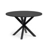 Runder Tisch Argo aus schwarz lackiertem MDF mit schwarz lackierten Stahlbeinen Ø 120 cm von Kave Home – Bild 1