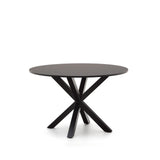Runder Tisch Argo aus schwarz lackiertem MDF mit schwarz lackierten Stahlbeinen Ø 120 cm von Kave Home – Bild 5