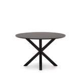 Runder Tisch Argo aus schwarz lackiertem MDF mit schwarz lackierten Stahlbeinen Ø 120 cm von Kave Home – Bild 6
