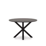Runder Tisch Argo aus schwarz lackiertem MDF mit schwarz lackierten Stahlbeinen Ø 120 cm von Kave Home – Bild 7
