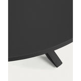 Runder Tisch Argo aus schwarz lackiertem MDF mit schwarz lackierten Stahlbeinen Ø 120 cm von Kave Home – Bild 8