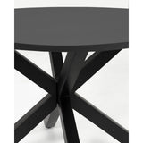 Runder Tisch Argo aus schwarz lackiertem MDF mit schwarz lackierten Stahlbeinen Ø 120 cm von Kave Home – Bild 9