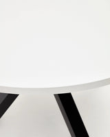 Runder Tisch Argo aus weißem Melamin und Stahlbeinen mit schwarzem Finish Ø 120 cm von Kave Home – Bild 6