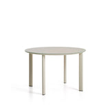 Runder Tisch Erice aus Aluminium und gehärtetem Glas in Ecru Ø120 cm von Kave Home – Bild 1