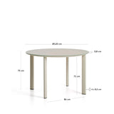 Runder Tisch Erice aus Aluminium und gehärtetem Glas in Ecru Ø120 cm von Kave Home – Bild 4