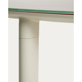 Runder Tisch Erice aus Aluminium und gehärtetem Glas in Ecru Ø120 cm von Kave Home – Bild 6