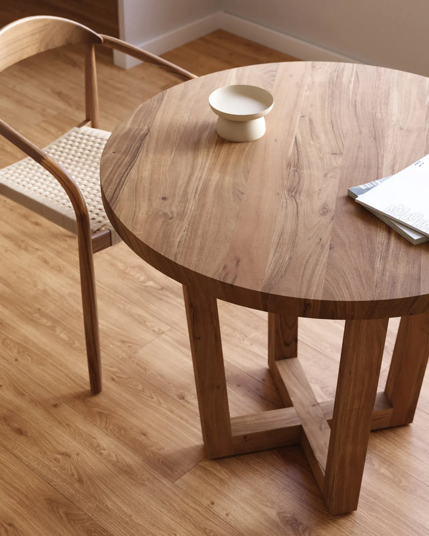 Runder Tisch Nahla aus massivem Akazienholz mit natürlichem Finish, Ø 90 cm, FSC 100 % von Kave Home – Bild 3