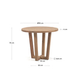 Runder Tisch Nahla aus massivem Akazienholz mit natürlichem Finish, Ø 90 cm, FSC 100 % von Kave Home – Bild 4