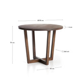 Runder Tisch Nahla aus massivem Mangoholz mit Nussbaumfinish, Ø 90 cm, FSC 100 % von Kave Home – Bild 2