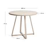 Runder Tisch Tella mit verzinktem Stahl und beigen Fliesen, Ø 90 cm von Kave Home – Bild 4