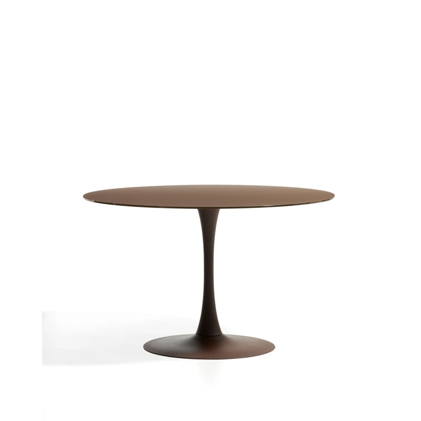 Runder Tisch Vedira aus Glas und braunem Stahl Ø 120 cm von Kave Home – Bild 1